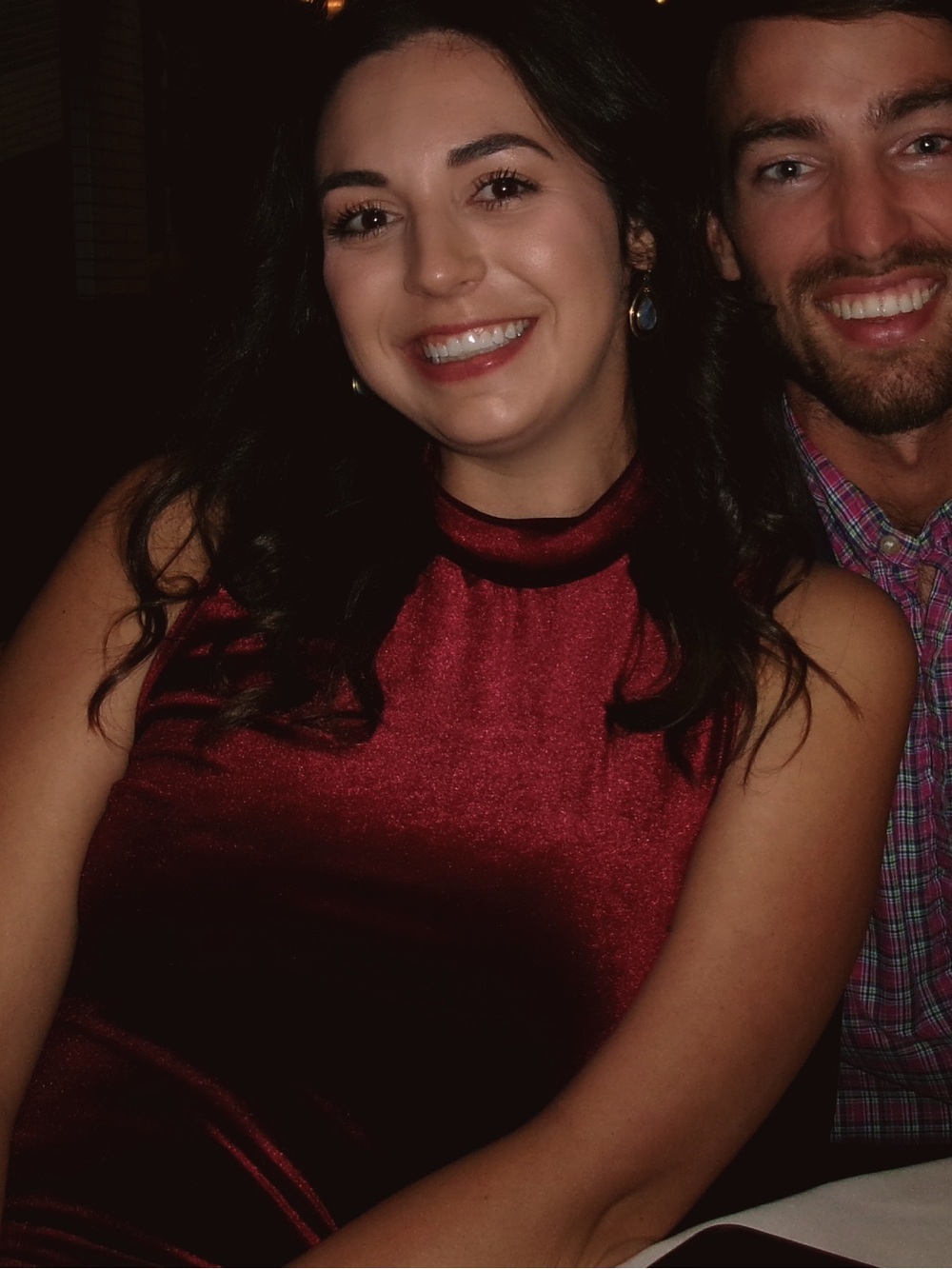 Red Velvet High-Neck Dress